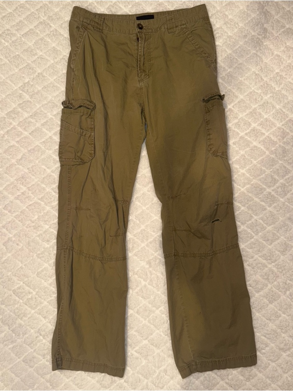 PLAYBOY Y2K Olive Cargo Pants with Side Pockets